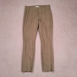 LOGG Womens Pants Suede Feel Pull On Slim Leg Luxury Tan Brown Womens Size 12